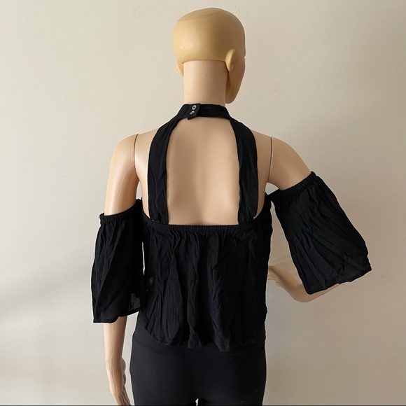 Black Off Shoulder Collar Top - Picture 6 of 12